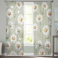 thumbnail image 2 of Sage Green Flower Sheer Curtains 72 Inches Long 2 Panels Set, Window Sheer Curtains for Living Room/Bedroom, Vintage Watercolor Floral Leaf Light Filtering Rod Pocket Curtain 52'' x 72'' x 2, 2 of 7