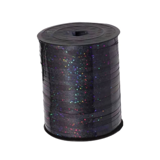 Inteprter Manualidades multifuncionales y suministros de embalaje de regalo, colores deslumbrantes, globo de cinta brillante resistente Kits de decoración para fiestas negro