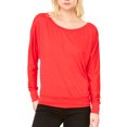 thumbnail image 2 of Bella-Canvas B8850 Womens Flowy Long Sleeve Off Shoulder T-Shirt - Red, Extra Large, 2 of 2