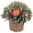 thumbnail image 2 of Northlight Wood Shaved Artificial Floral Potted Centerpiece - 7.75", 2 of 7