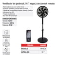 thumbnail image 4 of Ventilador de Pedestal 16" Digital IUSA con Control Remoto 3 Velocidades Negro, 4 of 4
