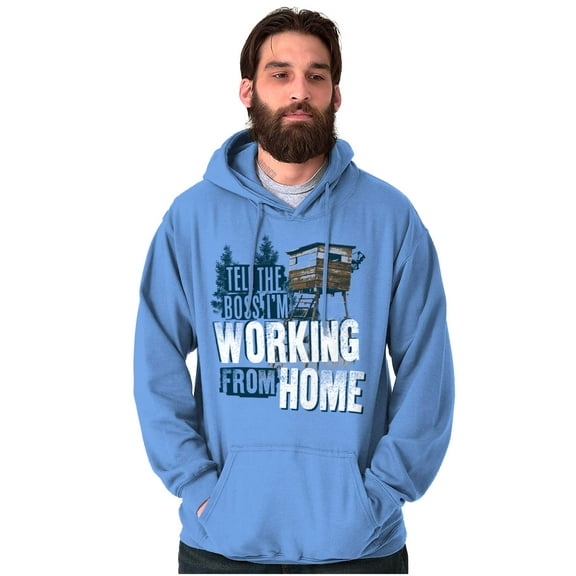 Funny Hunting Work From Home Hunters Unisex Plus Fleece Graphic Hoodie Brisco Brands 2X