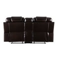 thumbnail image 4 of Motion Loveseat with Leatherette Upholstery and Diamond Tufts, Brown, 4 of 5