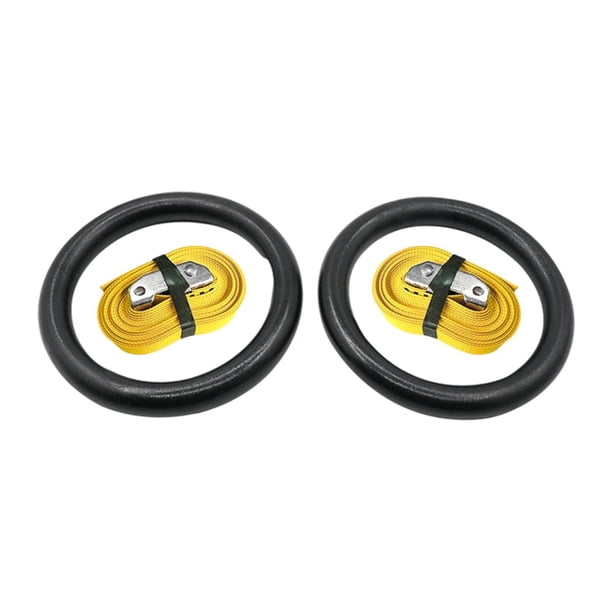 Anillos de gimnasia para entrenamiento de fuerza, multifunción, estables, con agarre seguro, anillos de entrenamiento Amarillo
