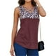 thumbnail image 5 of Chaleco Camiseta Sin Mangas Con Cuello En V Con Estampado De Leopardo Camiseta Sin Mangas De Verano Para Mujer, Rojo Vino, XL sidaley AP002393-19, 5 of 7
