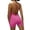 Hot Pink, variant on EYNMVR Backless Tummy Control Jumpsuits for Women One Piece Workout Jumpsuits Sleeveless V Back Lizvette Scrunch Yoga Rompers