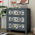 thumbnail image 2 of Xahpower Wooden Cabinet Storage Cupboard with 3 Drawers and Decorative Mirror,Antique Navy, 2 of 9