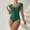 Green, variant on One Piece Swimsuit Women,Ruched Plunge 80s/90s Inspired Off Shoulder Hot Summer Cami String One Piece Striped Printed Bathing Suit