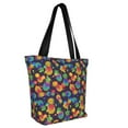 thumbnail image 4 of Cauagu Colorful Pineapples1 Print Canvas Aesthetic Tote Bag for Women Beach Bag Shopping Bags Shoulder Bag Reusable Grocery Bags, 4 of 7