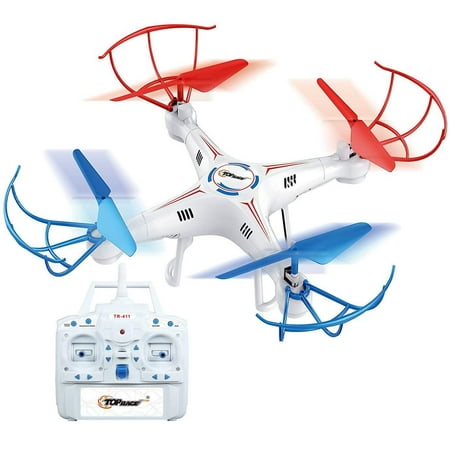 Top Race 4 Channel Quad Copter Drone, Ultra Stable with 1 Key Return & Headless Mode Option (Best 300 Dollar Drone)