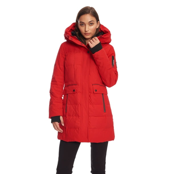 Alpine North Women’s Vegan Down MidLength Parka Insulated, Water