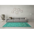 thumbnail image 3 of Ahgly Company Indoor Rectangle Oriental Turquoise Blue Industrial Area Rugs, 2' x 5', 3 of 4