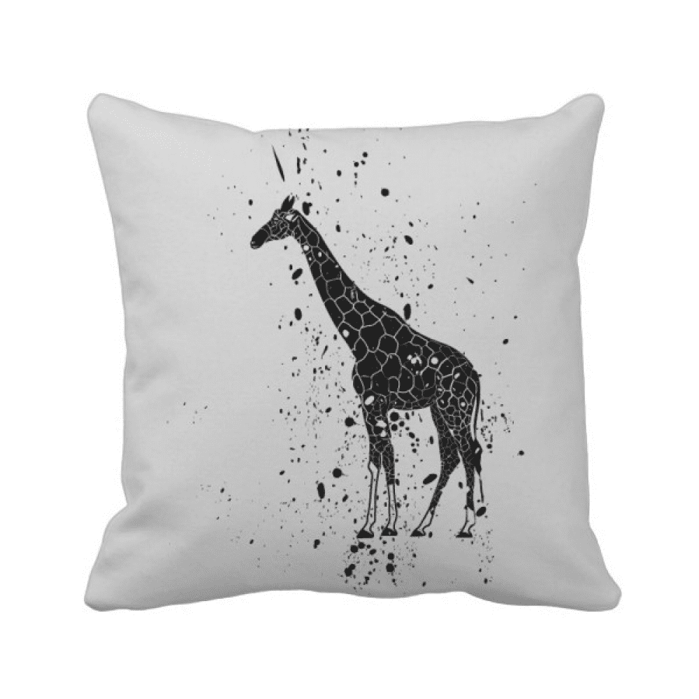 Giraffe Cartoon Animal Grey Throw Pillow Sleeping Sofa Cushion Cover
