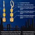 thumbnail image 2 of Gem Stone King 18K Yellow Gold Plated Silver Yellow Citrine 3 Stone Dangle Earrings for Women (4.90 Cttw, Gemstone November Birthstone, Oval Checkerboard 8X6MM, 7X5MM and 6X4MM), 2 of 6