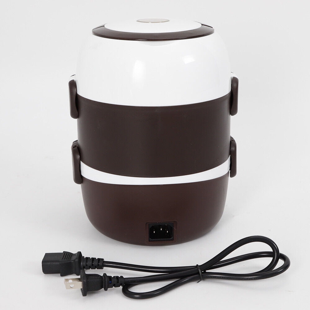 TOOL1SHOoo Portable Lunch Box Three-layer Stainless Steel Liner Electric Rice Cooker 110V/2L