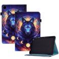 thumbnail image 1 of ELEHOLD for Samsung Galaxy Tab A7 Lite 8.7 (2021),Flip Leather Case Cover with Card Holders Adjustable Kickstand Anti-Slip Elastic Band Shockproof Full Protective Case for Tab A7 Lite T220/T225,Wolf, 1 of 9