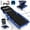 Blue Black with Tire Kit, Wrench & Storage, variant on 36" Folding Creeper with Tire Repair Kit & 5 Storage Boxes – Mechanic Creeper Seat, 330 LBS Capacity Rolling Garage Chair with 6 Swivel Casters