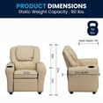 thumbnail image 6 of Flash Furniture Vana Contemporary Beige Vinyl Kids Recliner with Cup Holder and Headrest, 6 of 12