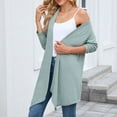 thumbnail image 4 of Gyexs Womens Open Front Knit Cardigan Long Batwing Sleeve Oversized Sweater Chunky Boho Pockets Coat (Green, Size M), 4 of 8