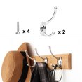 thumbnail image 6 of Dual Hooks Zinc Alloy Hooks Coat Hat Double DIY Robe Hooks Clothes Hanger Storage Holder 2pcs, Silver Tone, 6 of 7