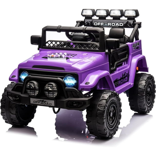 Bingirl Camion Électrique 12V pour Enfants avec Télécommande, Suspension à Ressorts, Lumières LED, Bluetooth, Musique et Klaxon