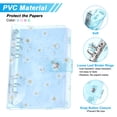 thumbnail image 3 of Uxcell Soft A5 Flower Clear Binder Cover with Snap Button Closure,Blue, 3 of 6