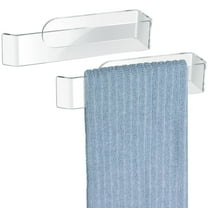 NiHome Wall Mount Clear Acrylic Hand Towel Racks 2-Pack for Towels, Accessories in Bathroom, Kitchen, Bedroom - Adhesive Towel Bar Hand Towel Holder, Versatile Transparent Design, Waterproof