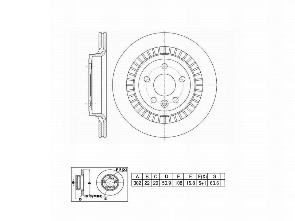Winstop Brake Rotor, Rear WS247937, Volvo XC60 2017-2010