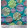 thumbnail image 1 of Soimoi Tissu Vert Poly Georgette Imprimé Floral Artistique Tissu au Mètre 52 Pouces de Large, 1 of 5
