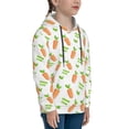 thumbnail image 3 of Honeii Vegan Fruit Carrot Pattern Long-Sleeve Hooded Sweatshirt Pullover Hoodie for Boys and Grils-Small, 3 of 6