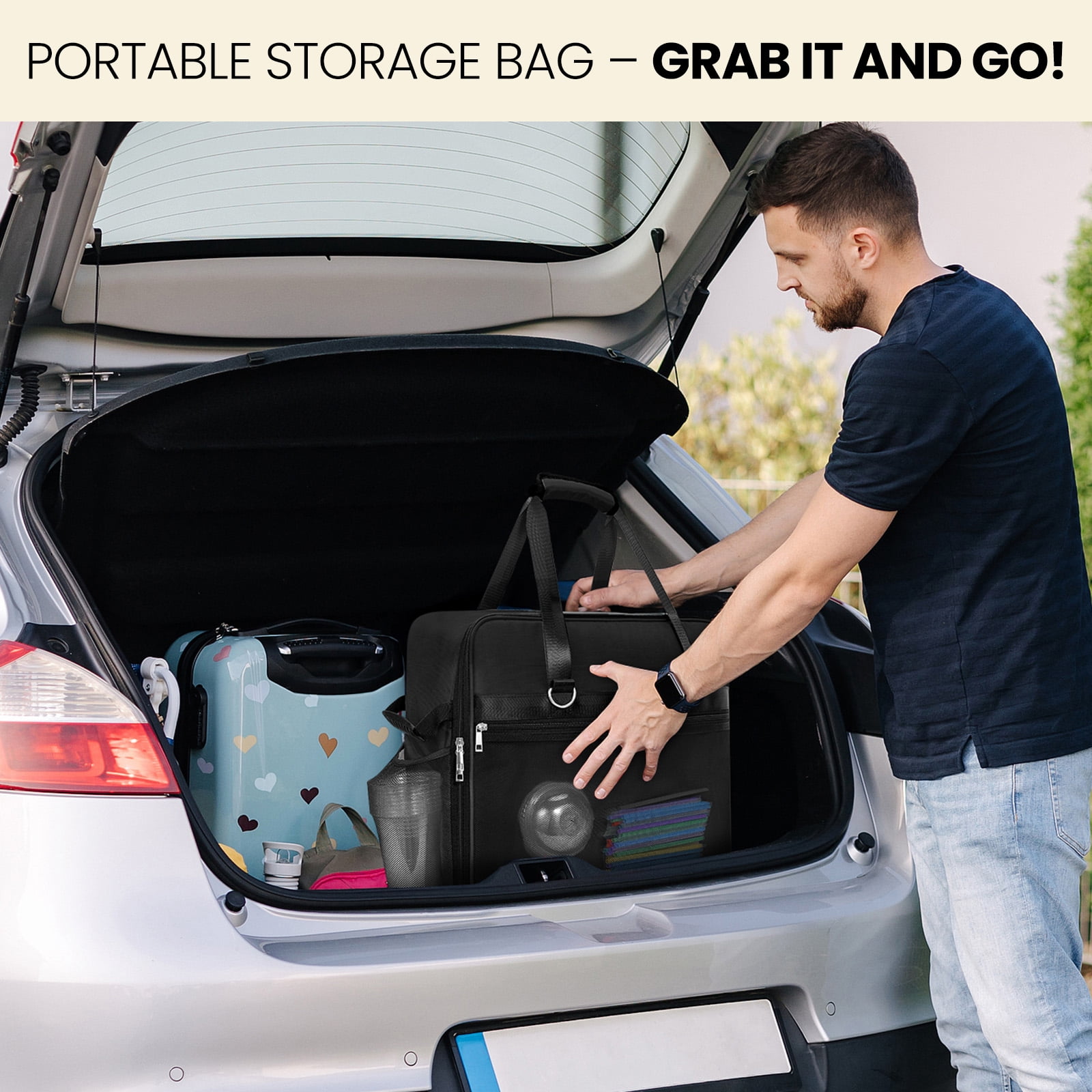 Portable Carrying Bag for Ninja Slushi Machine FS300/FS301 - Dustproof Travel Storage Bag Cover for Slushie Machine (Side-Opening, Black)