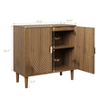 thumbnail image 6 of Smuxee Modern Wooden Bathroom Storage Cabinet with Carved Doors & Shelves, Freestanding Bathroom Storage Organizer,Walnut, 6 of 6