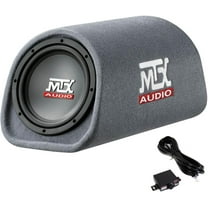 MTX Audio RT8PT 8 Inch 240 Watt Car Loaded Universal Powered High Performance Amplified Tube Box Vented Subwoofer Enclosure, RCA Connectivity