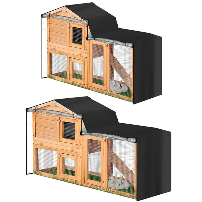 Rabbit Hutch Cover for Double Hutches Waterproof for Bird Cages in