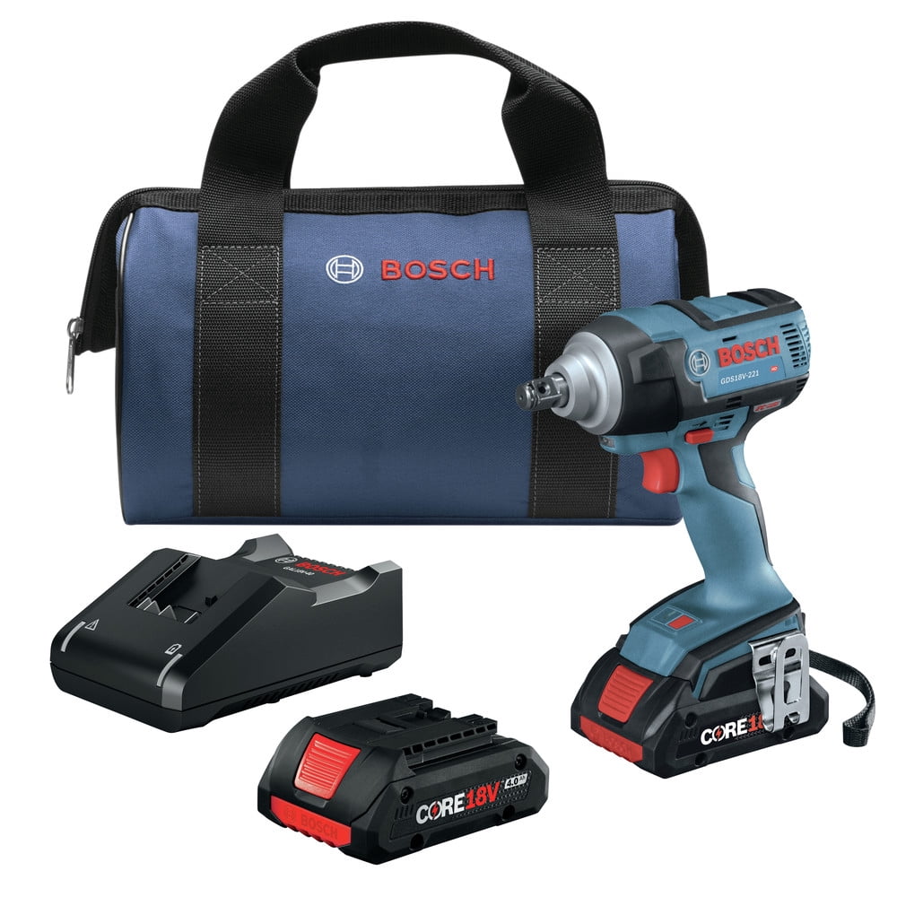 Restored Premium Bosch GDS18V-221B25-RT 18V EC Brushless Lithium-Ion 1/2 in. Cordless Impact Wrench Kit (4 Ah) (Refurbished)