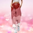 thumbnail image 2 of Pantalons Décontractés pour Femmes Mode Décontractée Saint-Valentin Imprimé Amusant Taille Élastiquée Survêtement Pantalons de Survêtement pour Femmes Rouge TG, 2 of 4