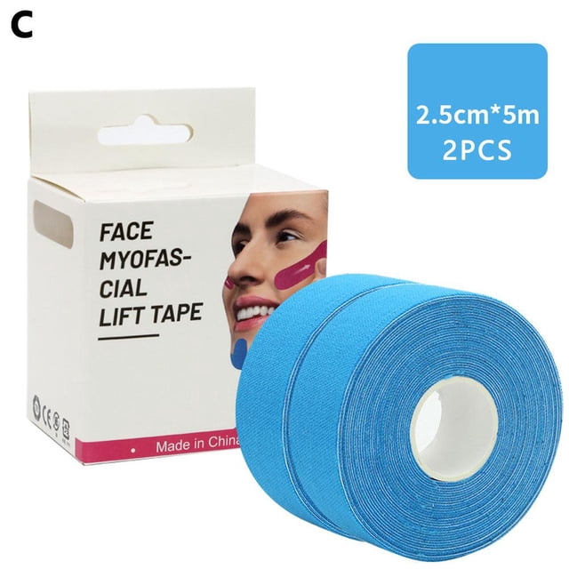 2.5cm x 5m Pink Elastic Facial Tape - Soft Cotton Base, Stretch Fit
