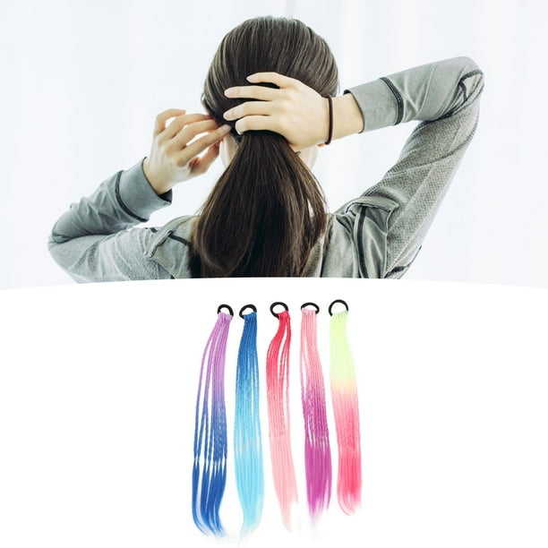Camilas de Coloridas Trenzas de Cabello, Extensiones de Cola de Caballo de color Accesorios para el Cabello de Moda de Moda.