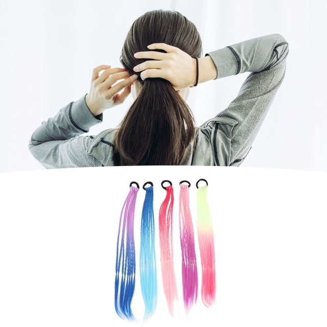 Camilas de Coloridas Trenzas de Cabello, Extensiones de Cola de Caballo de color Accesorios para el Cabello de Moda de Moda.
