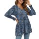thumbnail image 4 of Camisas Para Mujer de Gran Tamaño de Moda Otoño Invierno Blusa Con Cuello en V Estampado Puff Manga Larga Camiseta Tops Odeerbi ODB133215, 4 of 6