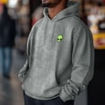 thumbnail image 4 of Dalix Alien Embroidered Fleece Hoodie Mineral Wash Long Sleeve Sweatshirt Mens in Gray XL X-Large, 4 of 8
