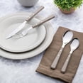 thumbnail image 3 of Martha Stewart Everyday Steffi burg 16-Piece Warm Grey Stainless Steel Flatware Set, 3 of 8
