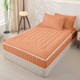 thumbnail image 3 of Castle Fairy Mid Century Vertical Stripe Zipper Twin Comforter Sets with Fitted Sheet and 2 Pillowcases,Vintage Linear Texture Zipper Bedding Set,Pink Soft Pink,Reversible, 3 of 7