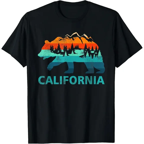 California Bear Vintage Retro Nature Hiking Souvenir T-Shirt