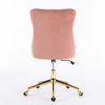 thumbnail image 5 of JAMPOOCA Velvet Button Tufted Swivel and Adjustable Height Office Chair with Casters, Pink, 5 of 9