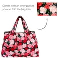 thumbnail image 5 of Wrapables Large Foldable Tote Nylon Reusable Grocery Bags, Pink Roses, 5 of 6