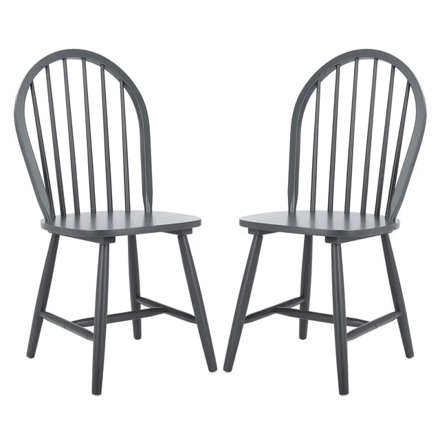 Silla Safavieh Home Camden Farmhouse negra con respaldo de husillo x2