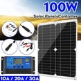 thumbnail image 2 of Kit de cargador de batería de panel solar, módulo monocristalino de 20W y 18V con controlador de carga de 10A, 2 of 5
