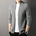 thumbnail image 2 of YLSDY Men's Mock Neck Cardigan Sweater Full Zip up Sweaters Slim Fit Knitted Cardigans Sweaters Fall Winter Warm Clothing Gray XL, 2 of 5