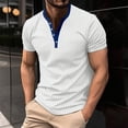 thumbnail image 2 of Mens Shirts,Hawaiian Shirt for Men,Men's Short Sleeve T Shirt Summer Casual V Neck Solid Ribbed Holiday Shirts Tops,Shirts for Men,Tank Tops Men(Color:White,Size:XL), 2 of 8